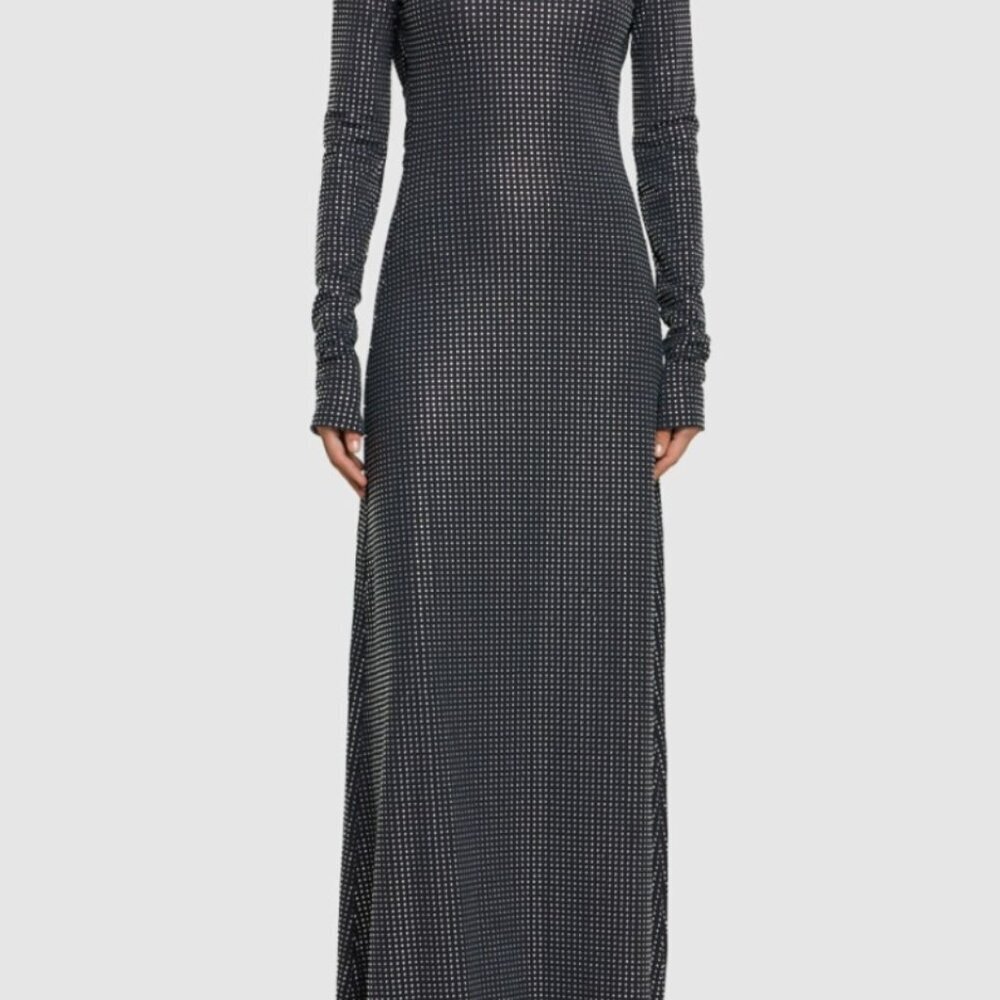 WeWoreWhat Black and Silver Sparkle Backless Formal Dress NWT